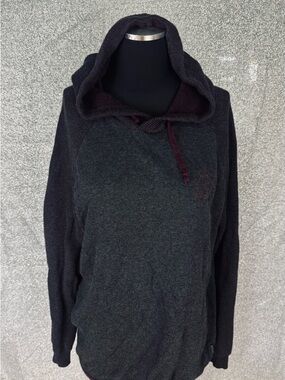 Buffalo David Bitton Charcoal Hoodie with Maroon Accent